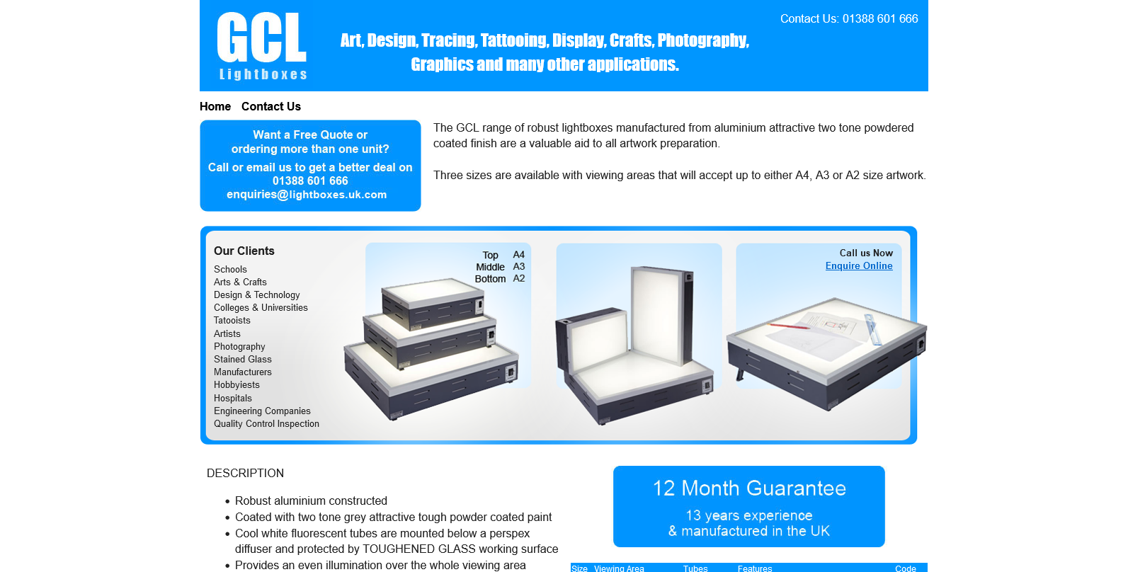 GCL Lightboxes Website