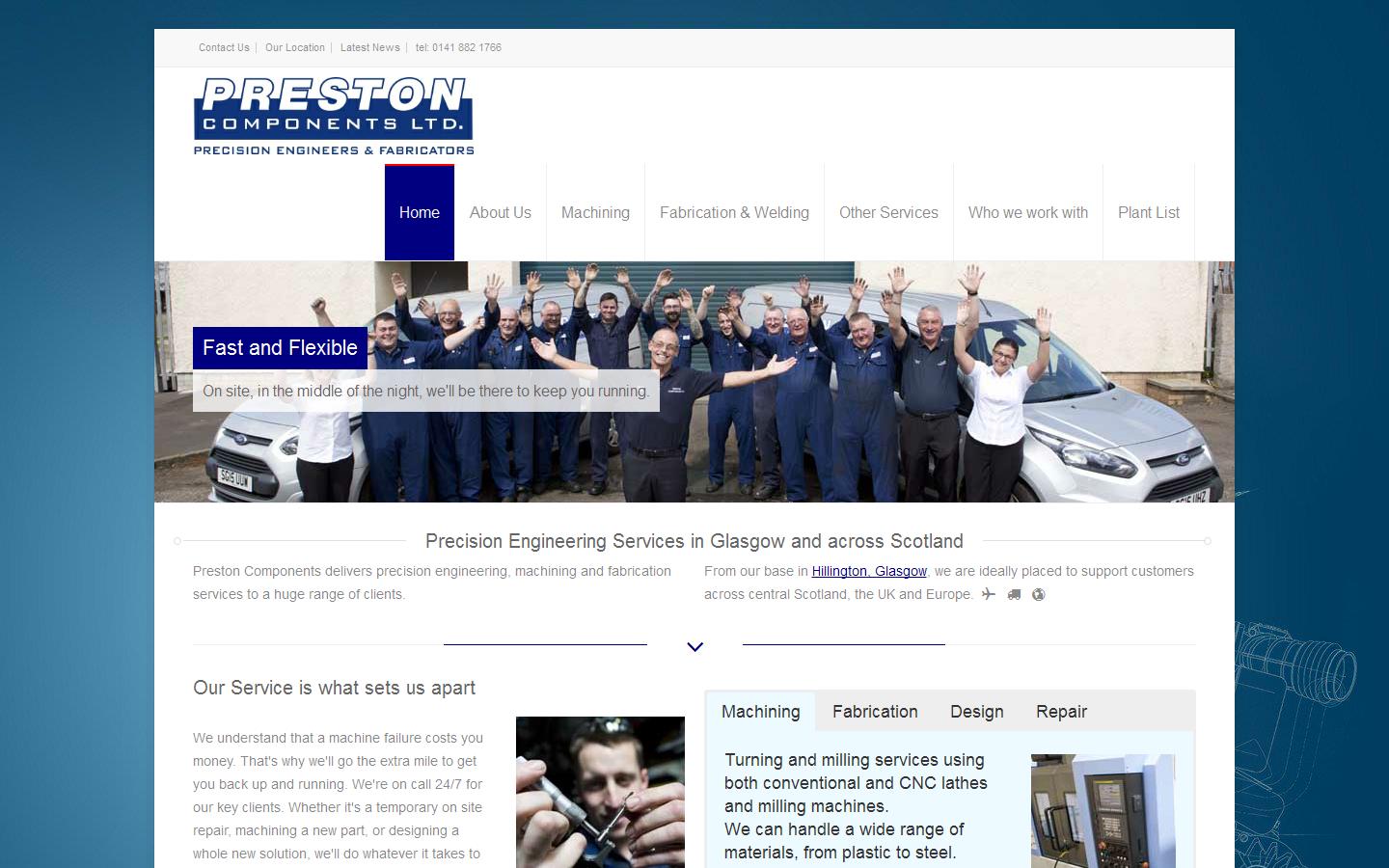 Preston Components Ltd Website