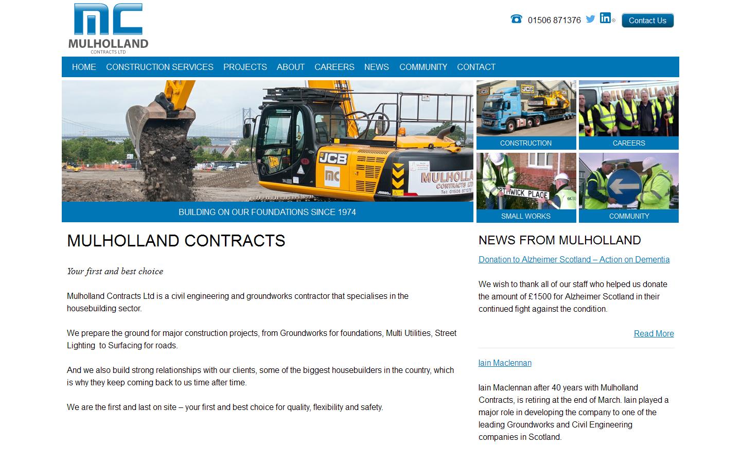 Mulholland Contracts Ltd Website