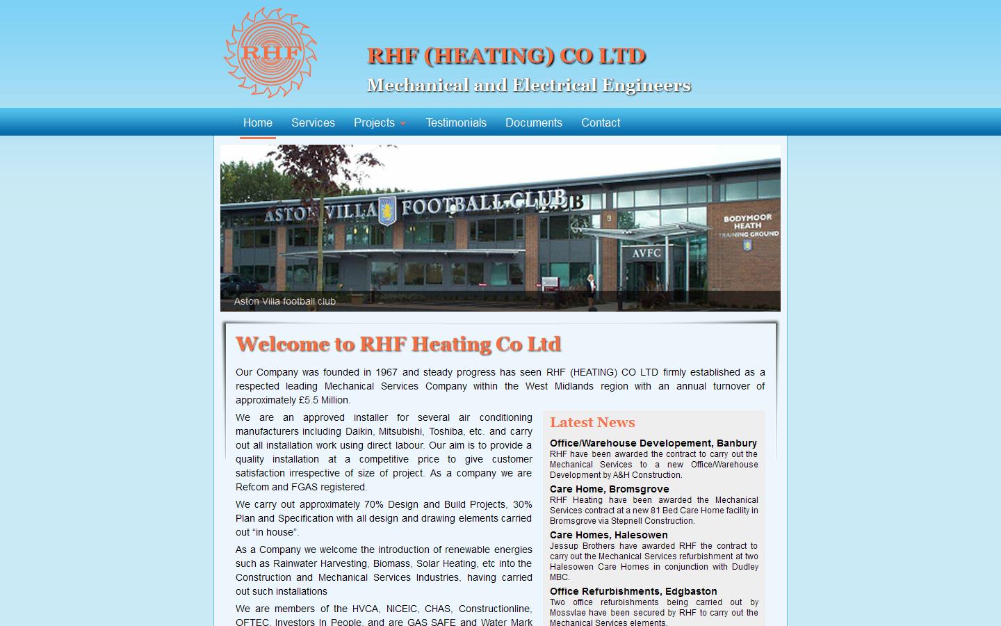 R H F Heating Co. Ltd Website