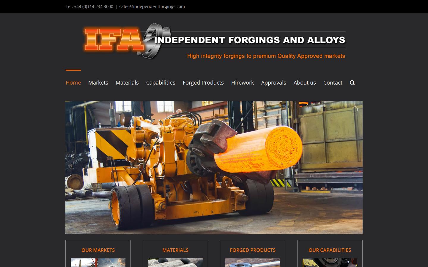 Independent Forgings & Alloys Ltd Website