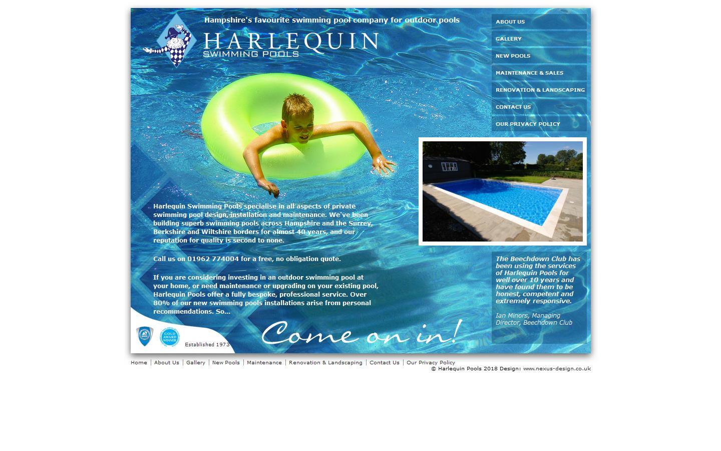 Harlequin Swimming Pools Website