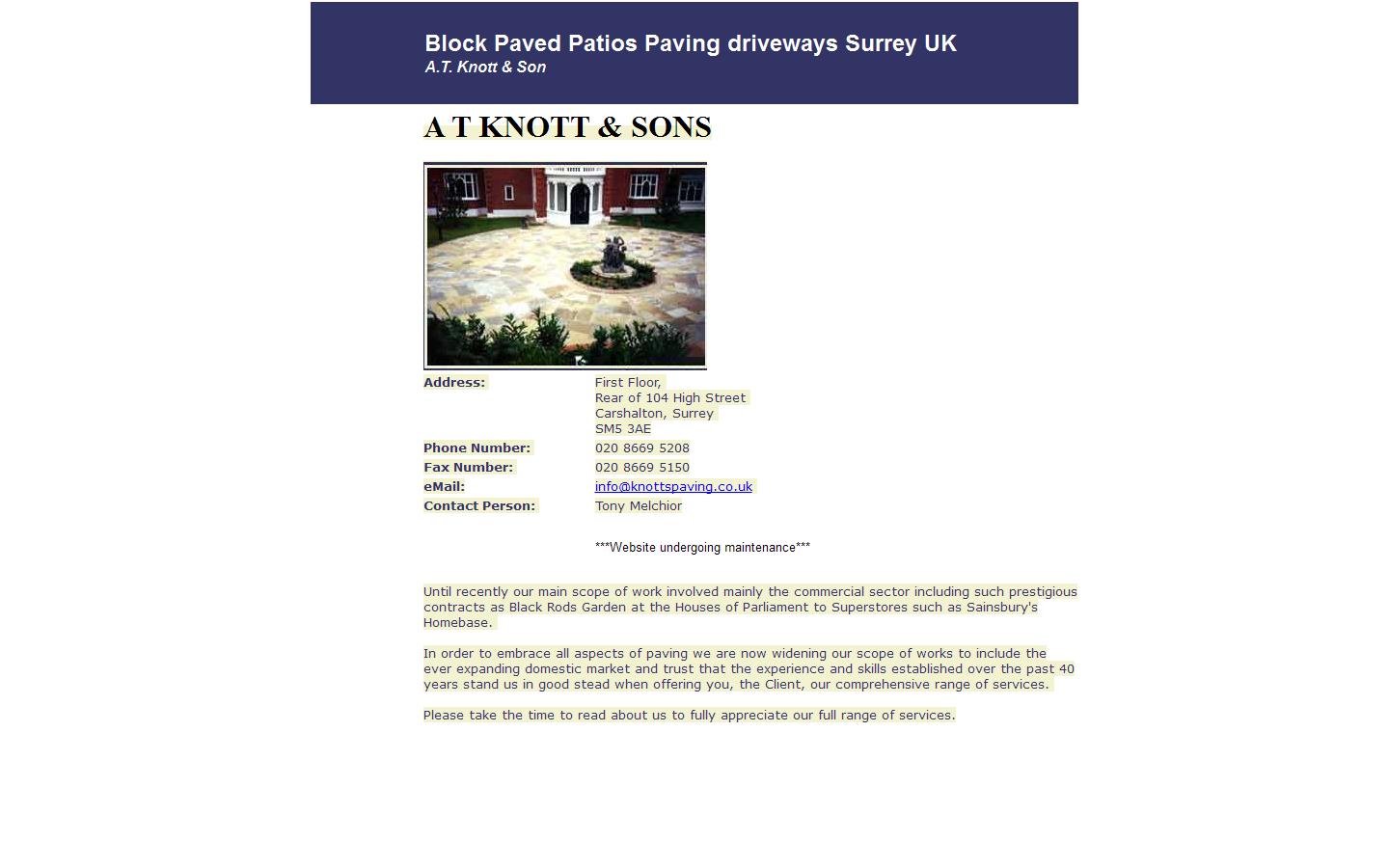 A T Knott & Sons Ltd Website