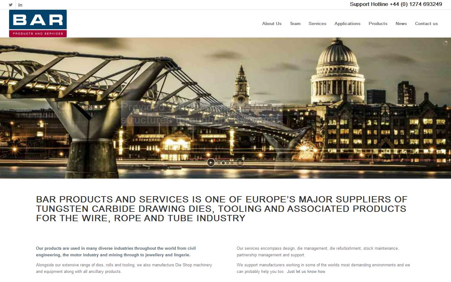 Bar Products & Services Website