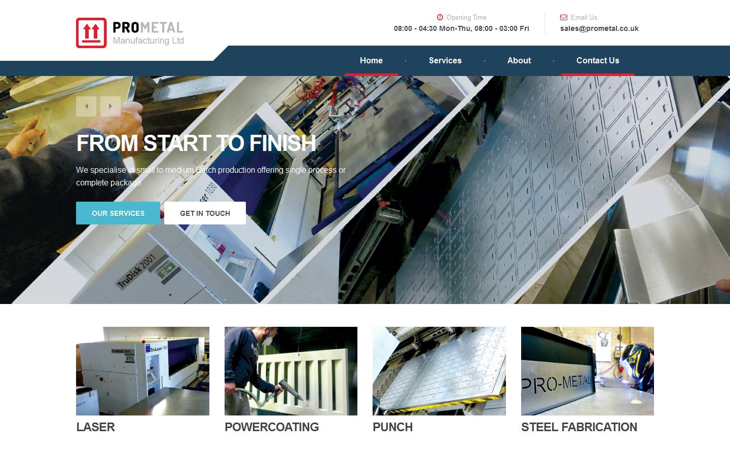 Pro Metal Manufacturing Ltd Website