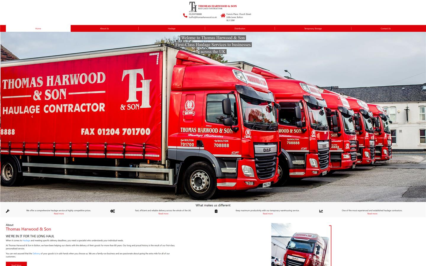 Thomas Harwood & Son Ltd Website