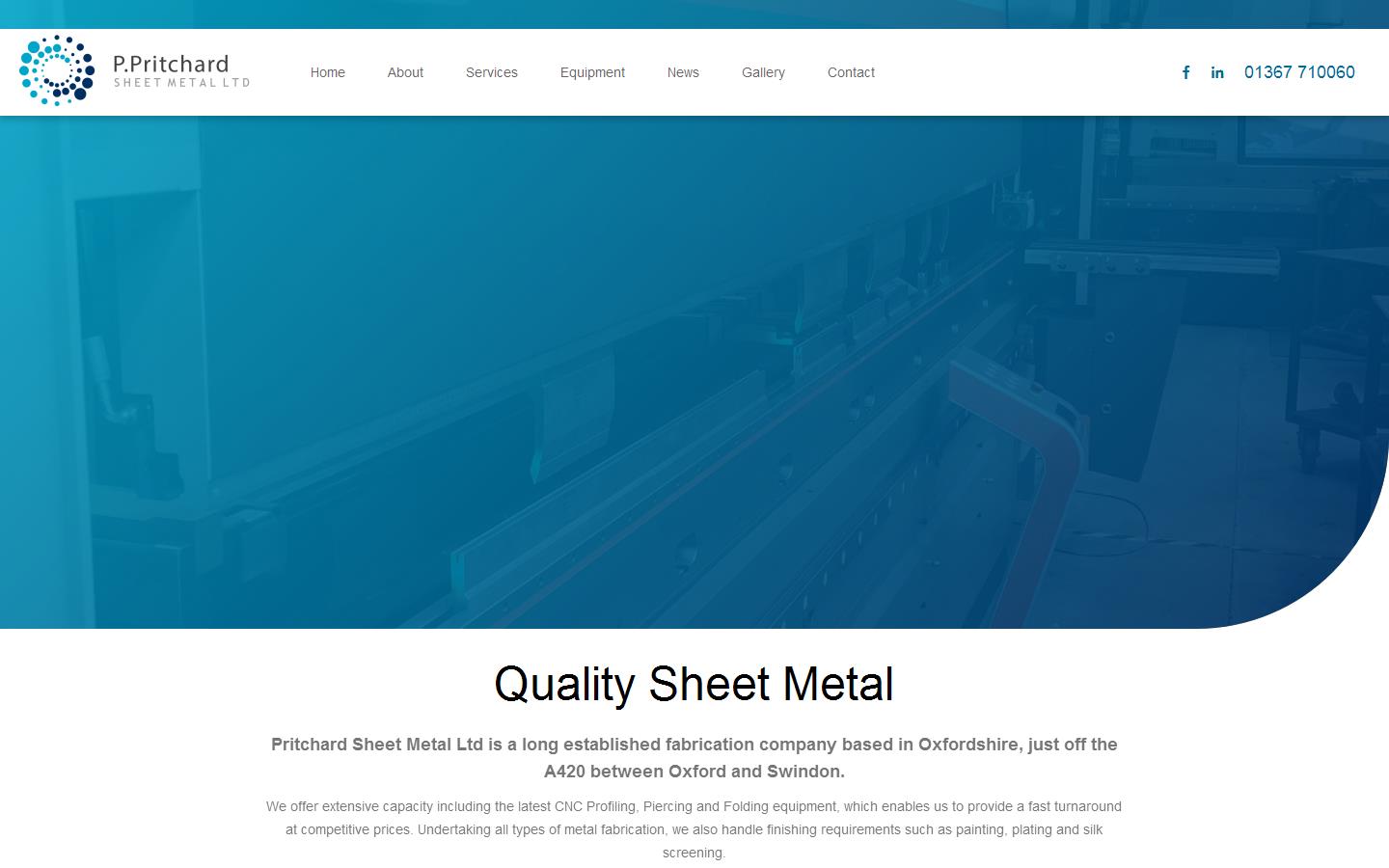 Pritchard Sheet Metal Ltd Website