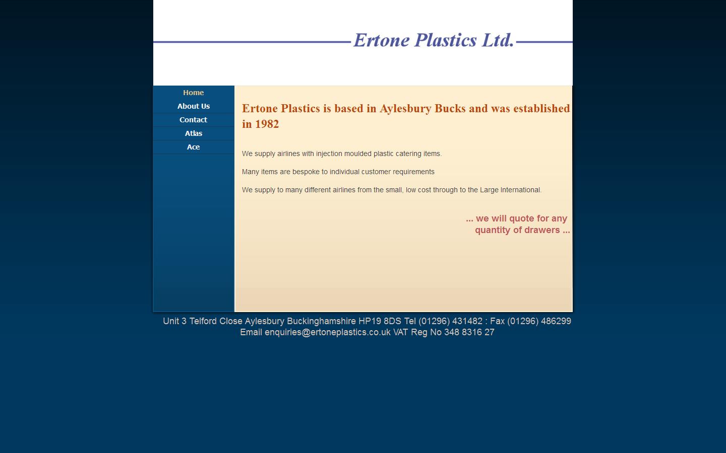 Ertone Plastics Ltd Website