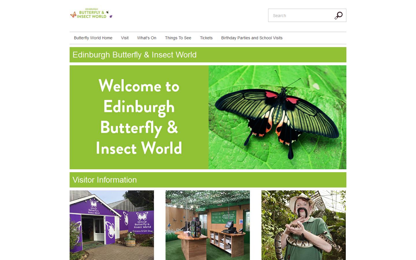 Edinburgh Butterfly & Insect World Website