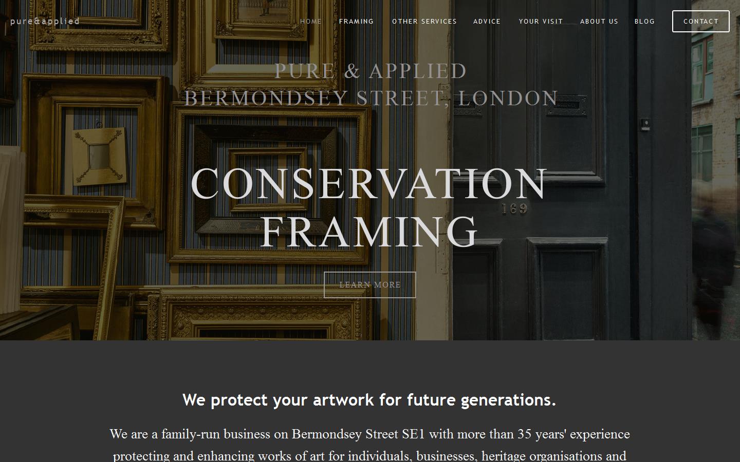 Pure & Applied Conservation Framing Website