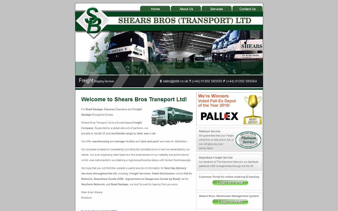 Shears Bros Transport Ltd Website