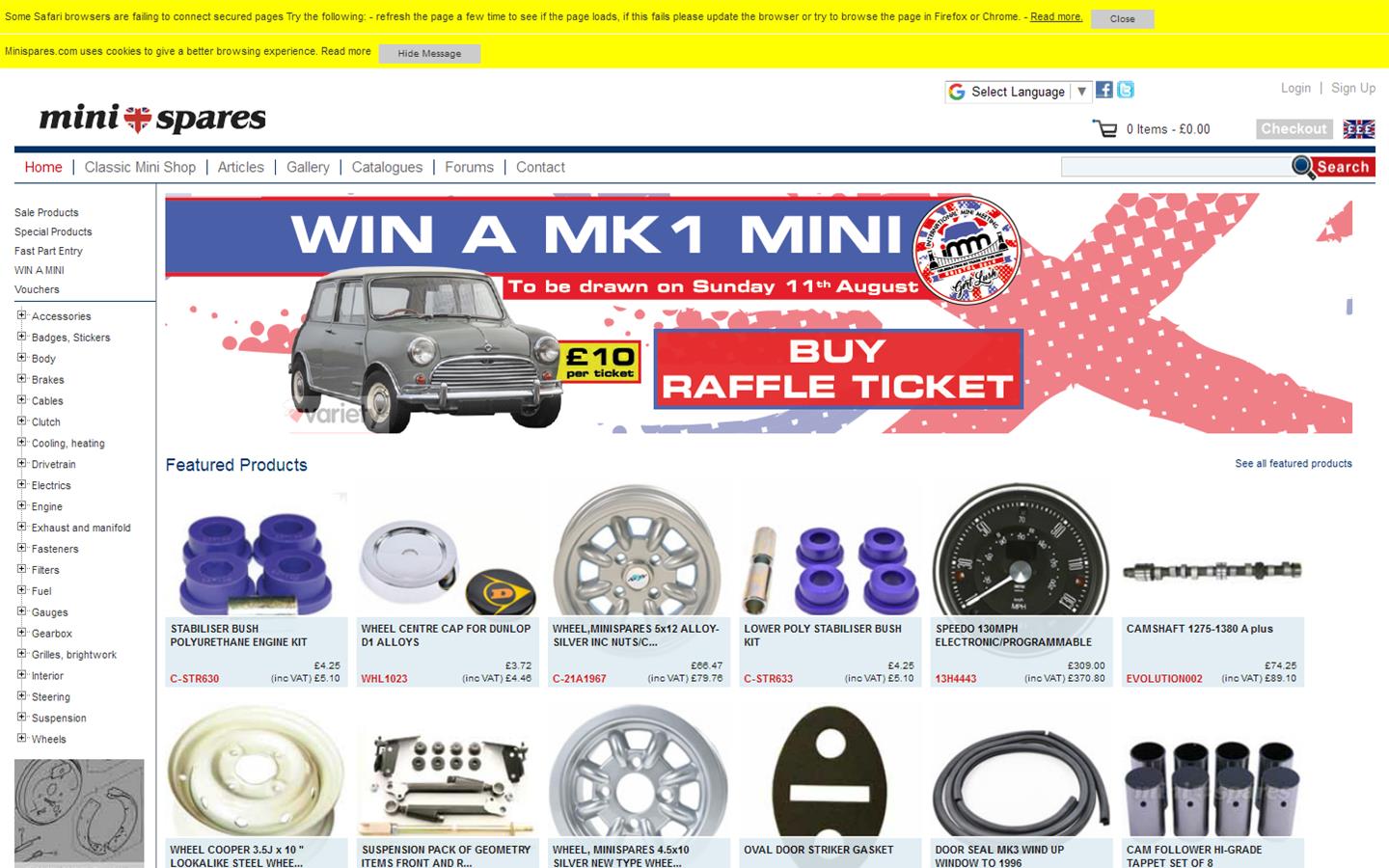 Mini Spares Centre Ltd Website