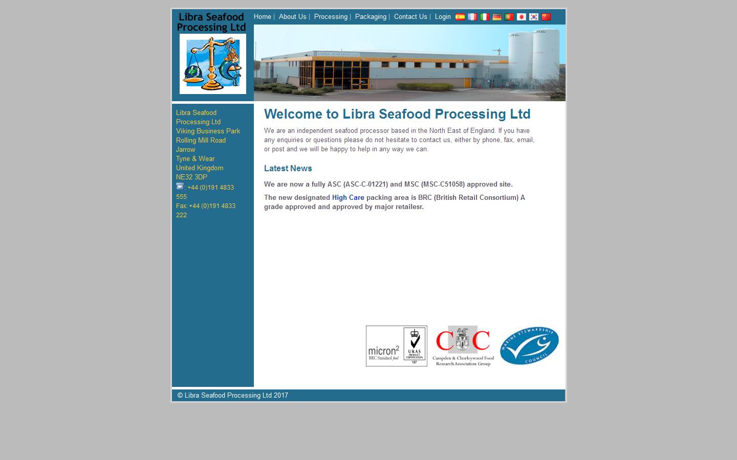 Libra Seafood Processing Ltd Website