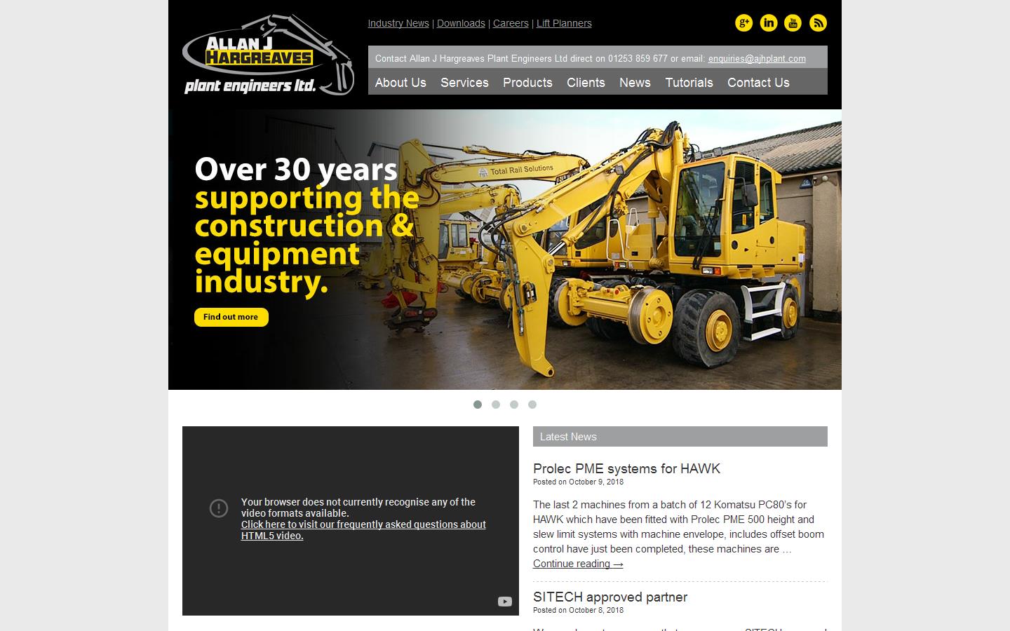Allan J Hargreaves Plant Engineers Ltd Website