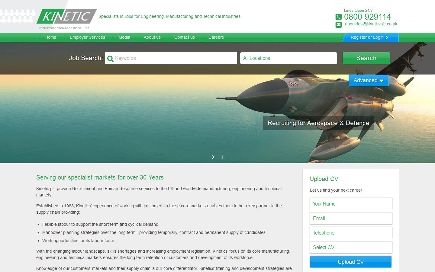 Kinetic Recruitment Services Website