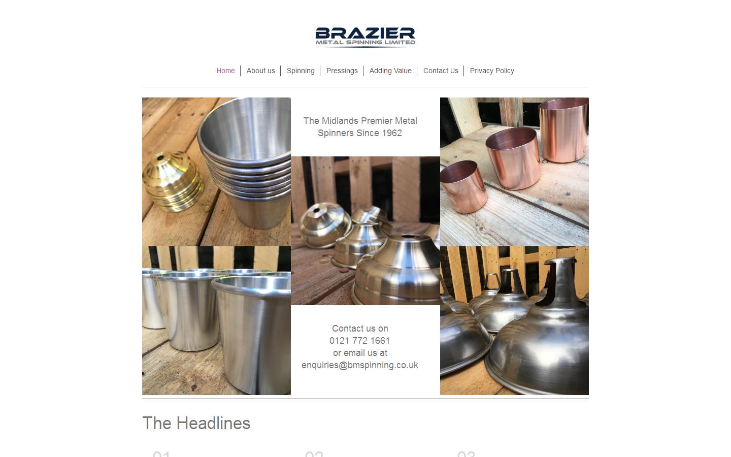 Brazier Metal Spinning Ltd Website