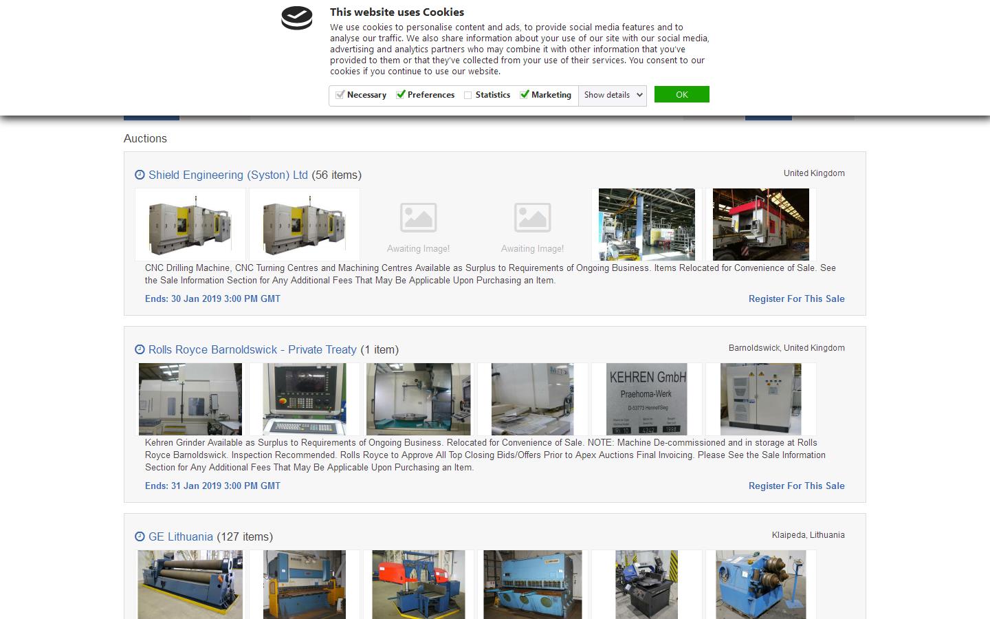 Apex Auctions Website