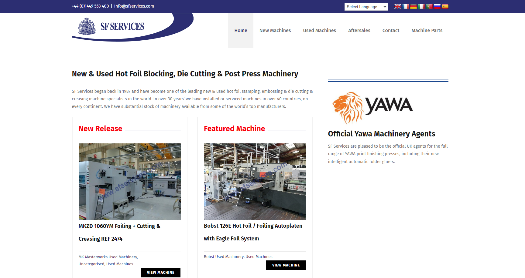 S F Services Website