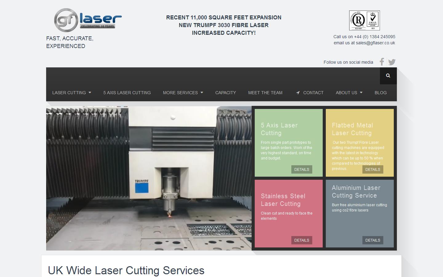 G F Laser Ltd Website