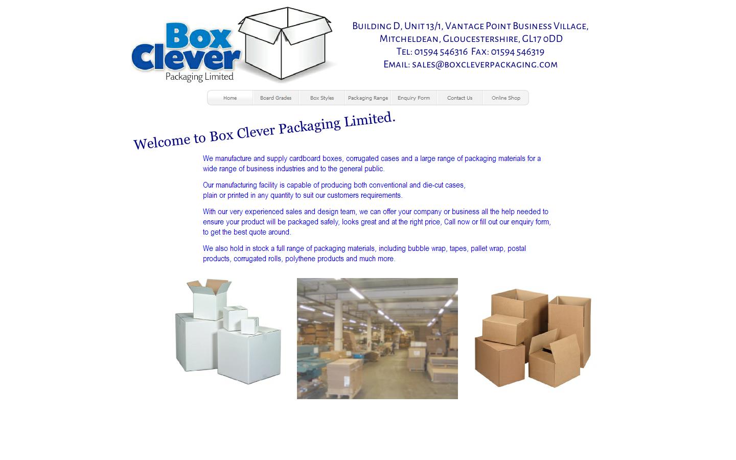 Box Clever Packaging Ltd Website