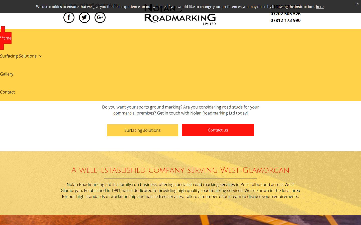 Nolan Roadmarking Ltd Website