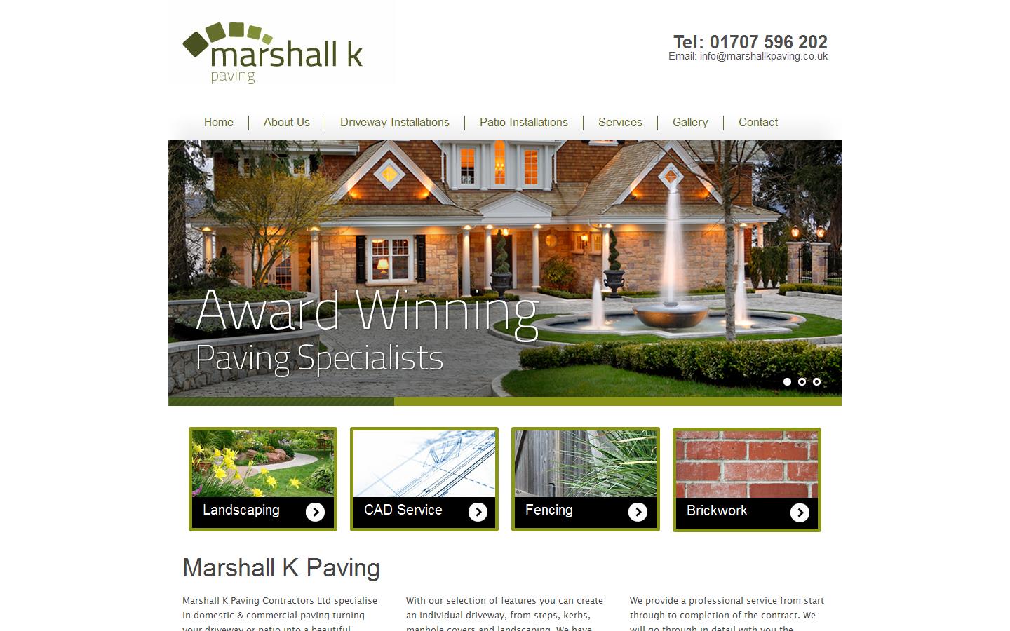 Marshall K Paving Website