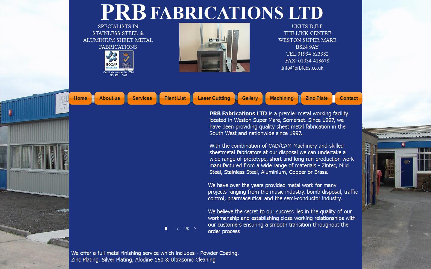 P R B Fabrications Ltd Website