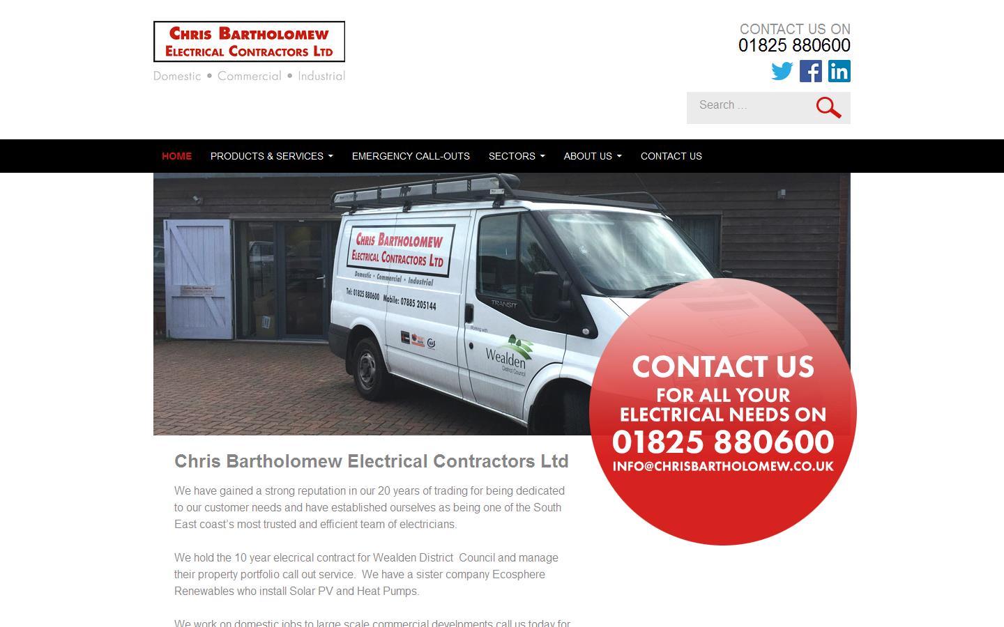 Chris Bartholomew Electrical Contractors Ltd Website