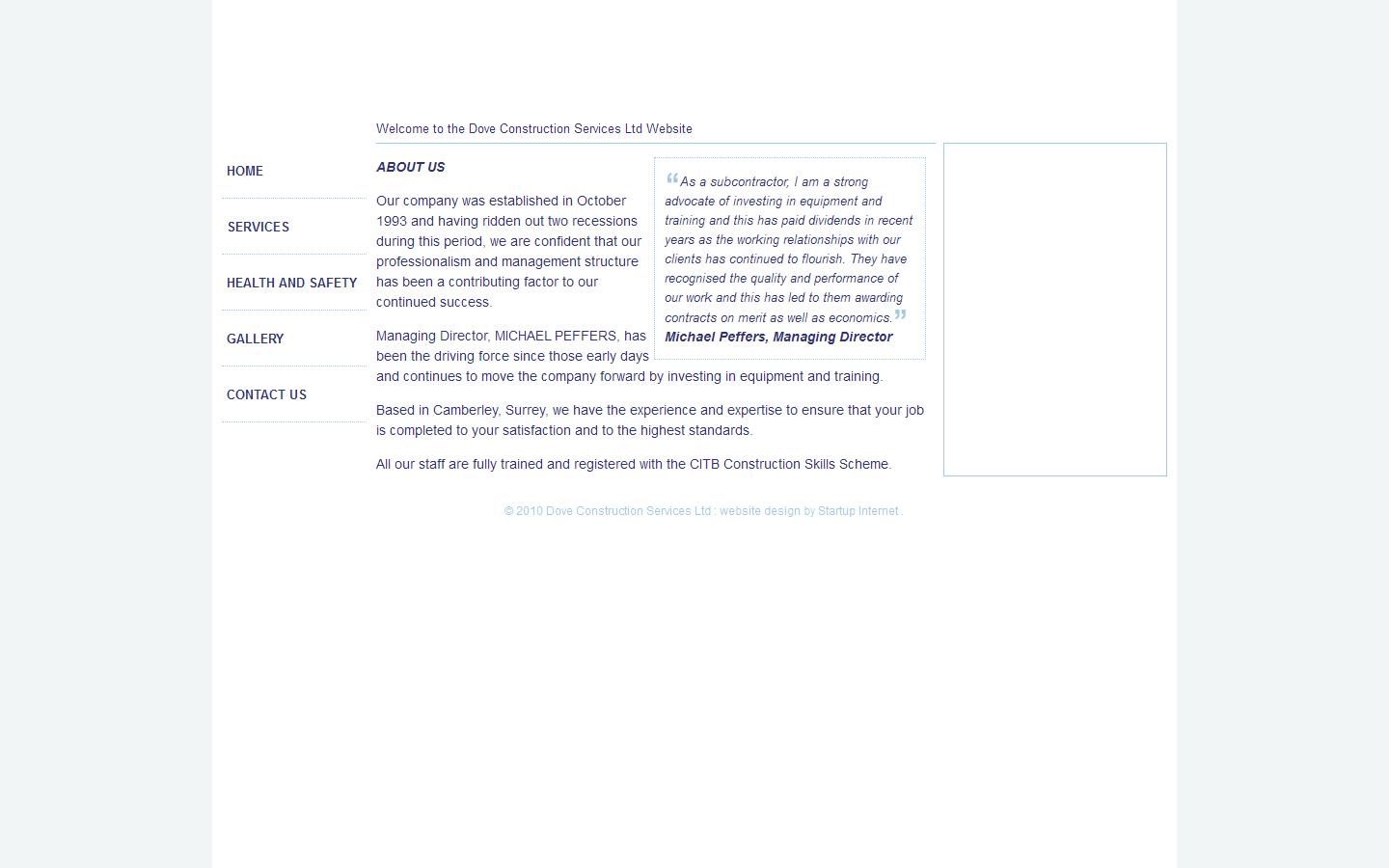 Dove Construction Services Ltd Website