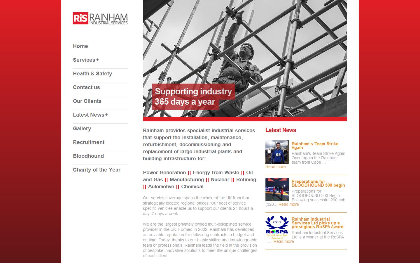 Rainham Industrial Services Ltd Website
