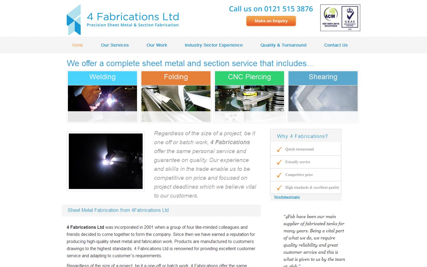 4 Fabrications Ltd Website