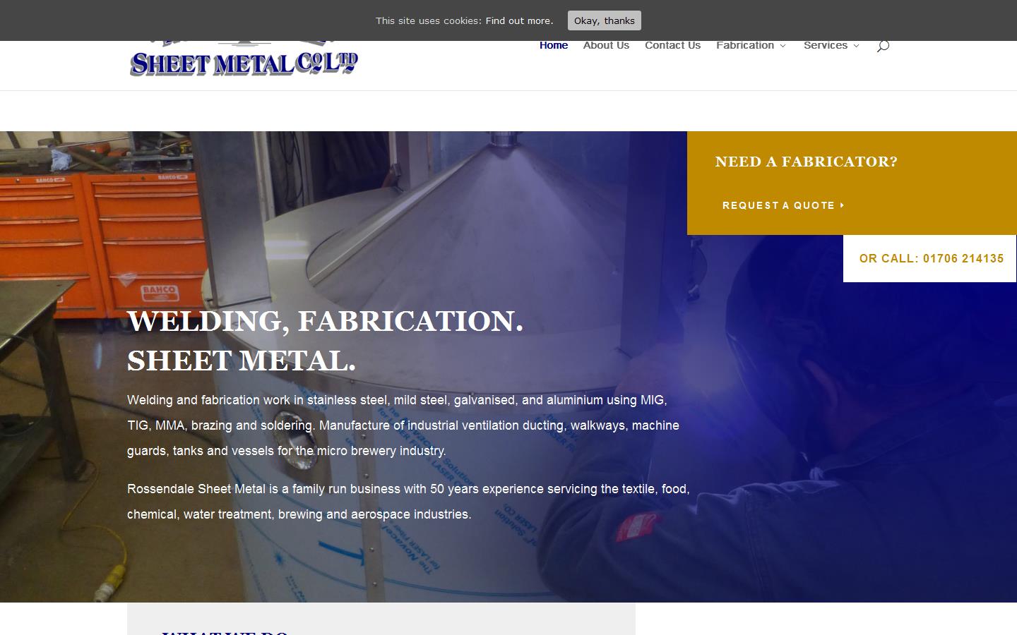 Rossendale Sheet Metal Co. Ltd Website