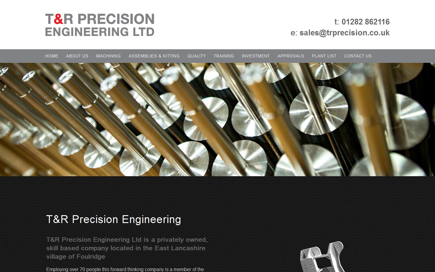 T & R Precision Engineering Ltd Website