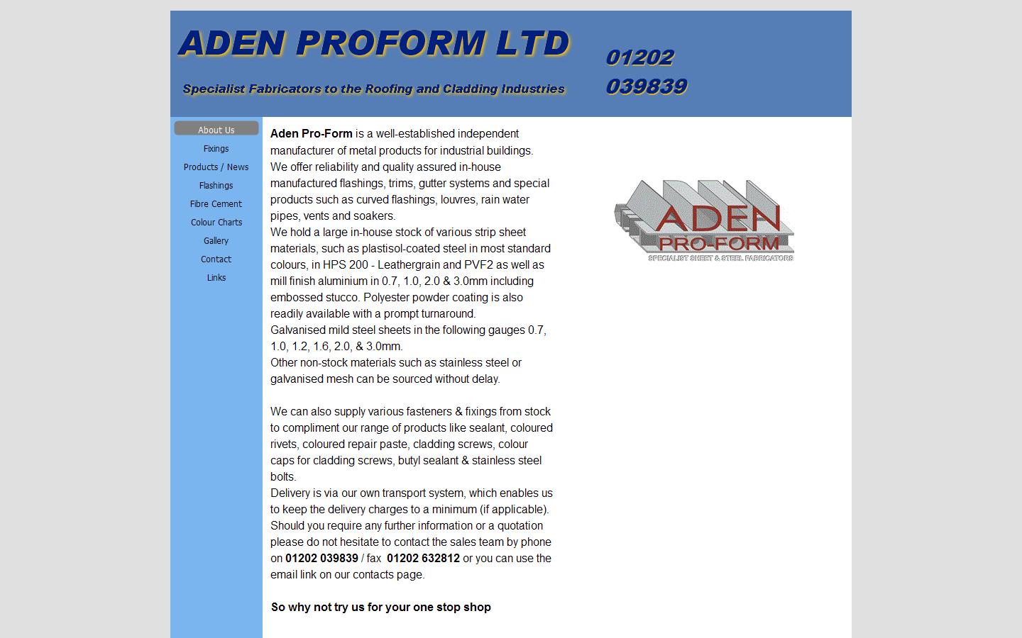 Aden Proform Ltd Website