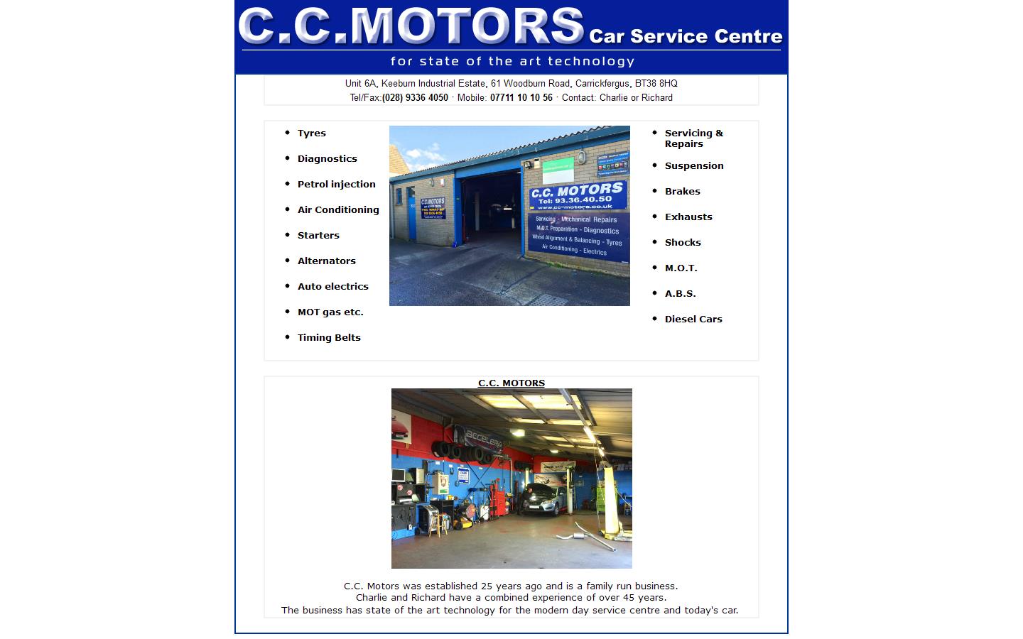 C C Motors Website