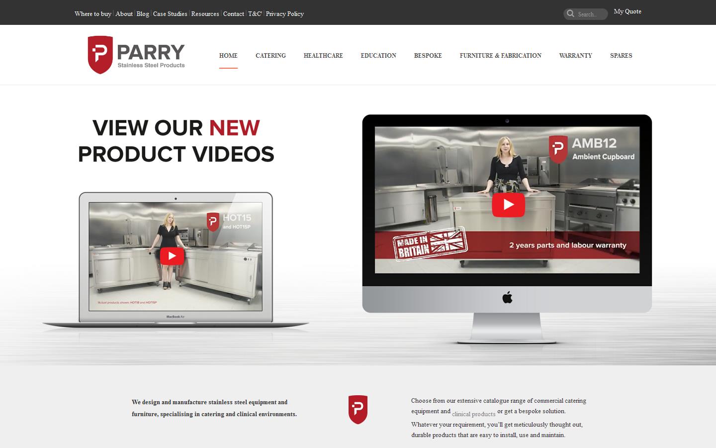 Parry Catering Equipment Midlands Ltd Website