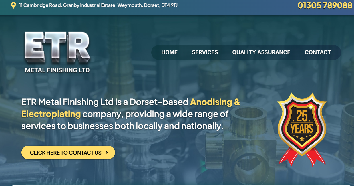 E T R Metal Finishing Ltd Website