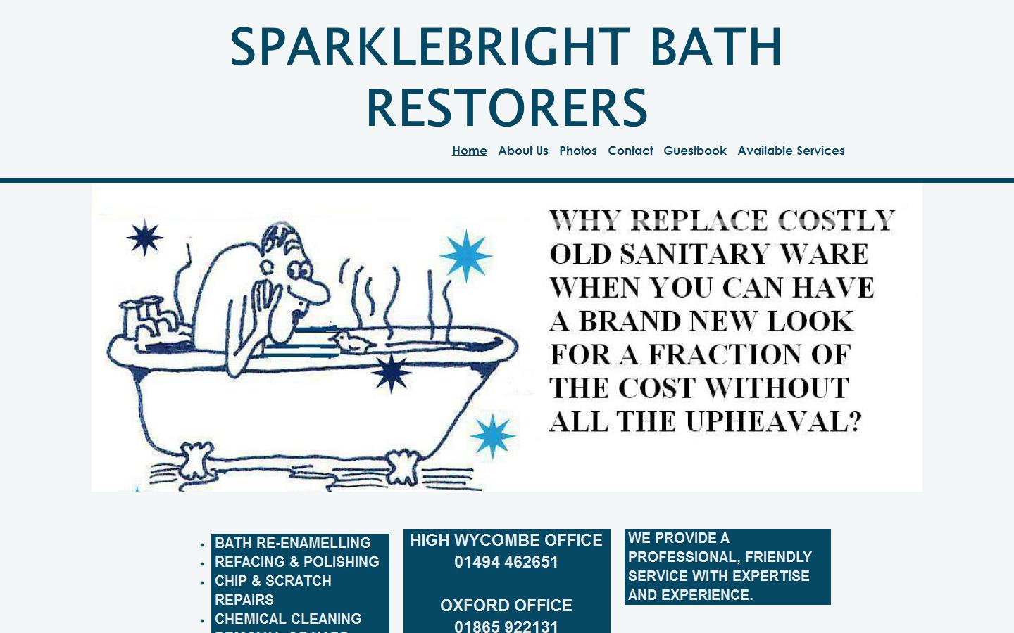 Sparklebright Bath Restorers Website