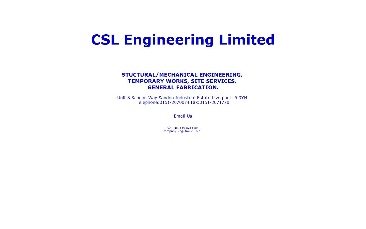 C S L Engineering Ltd Website