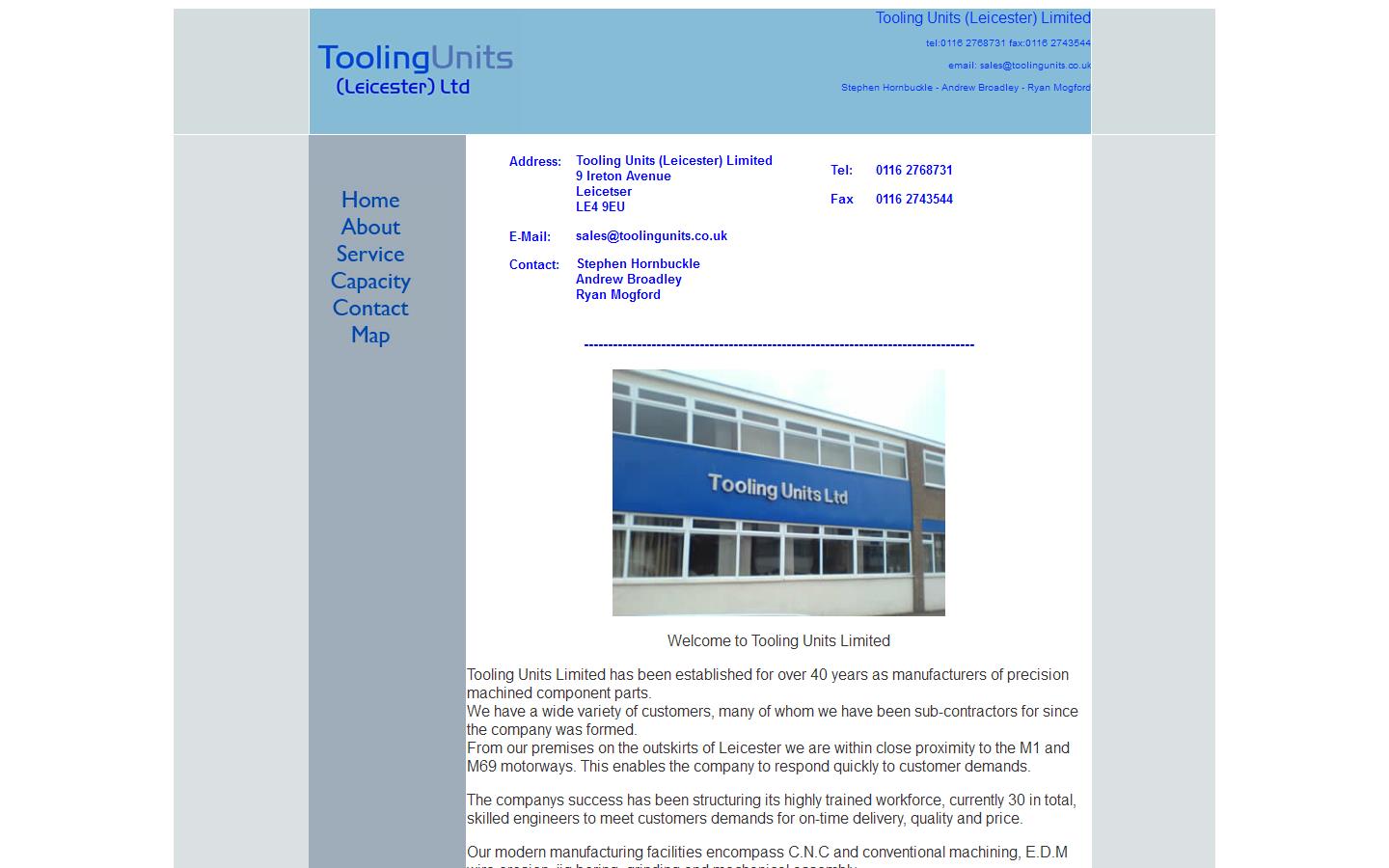 Tooling Units Leicester Ltd Website
