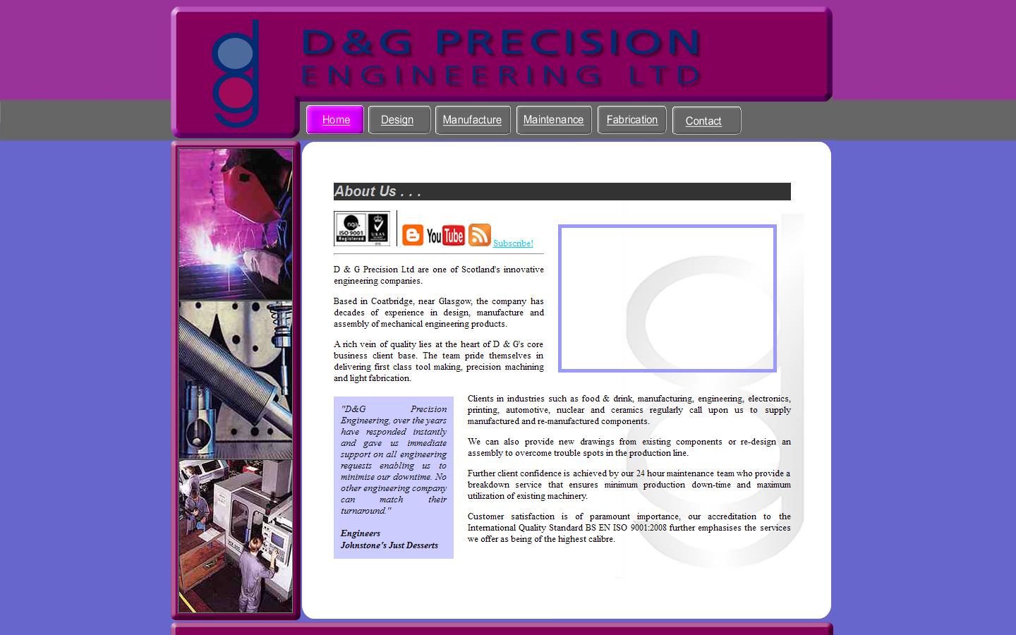 D & G Precision Engineering Ltd Website