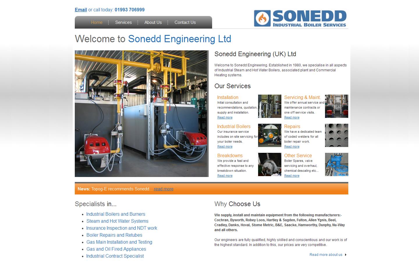 Sonedd Engineering UK Ltd Website