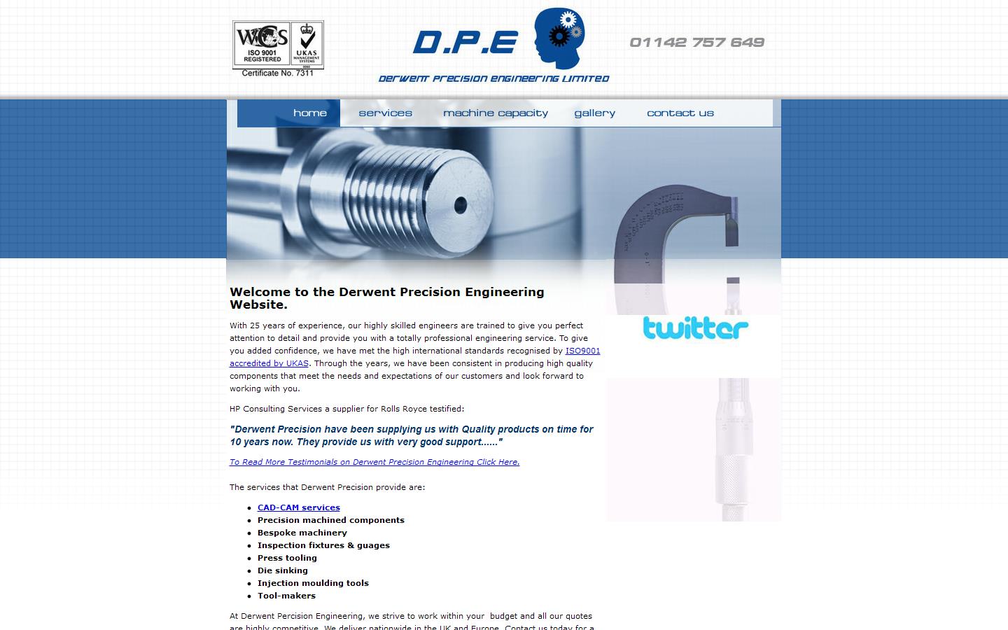 Derwent Precision Engineering Website