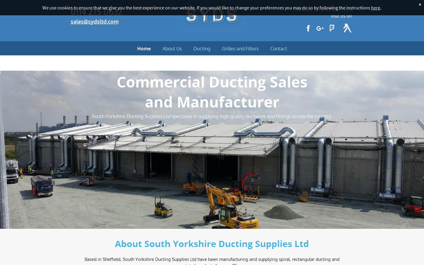 South Yorkshire Ducting Supplies Ltd Website