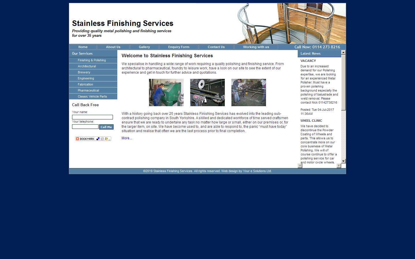 Stainless Finishing Services Website