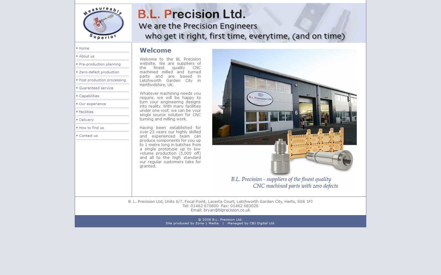 B L Precision Ltd Website
