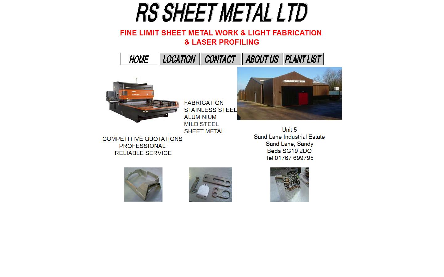 R S Sheet Metal Ltd Website