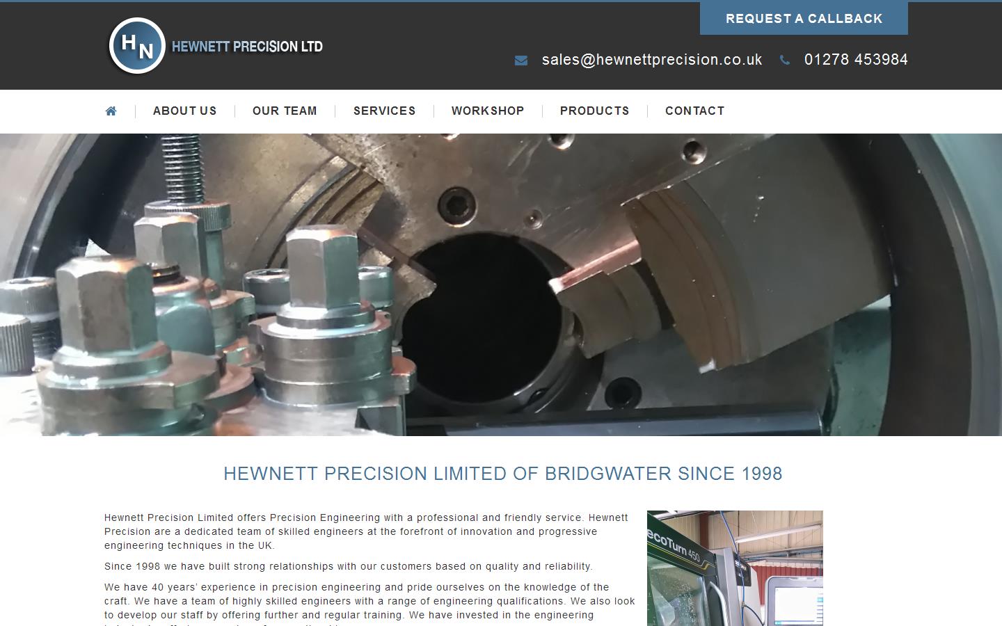 Hewnett Precision Ltd Website