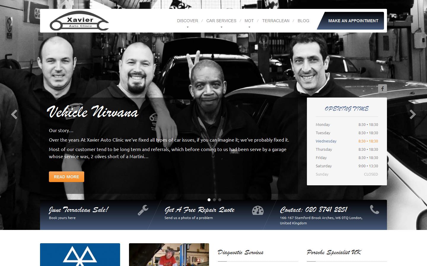 Xavier Auto Clinic Website