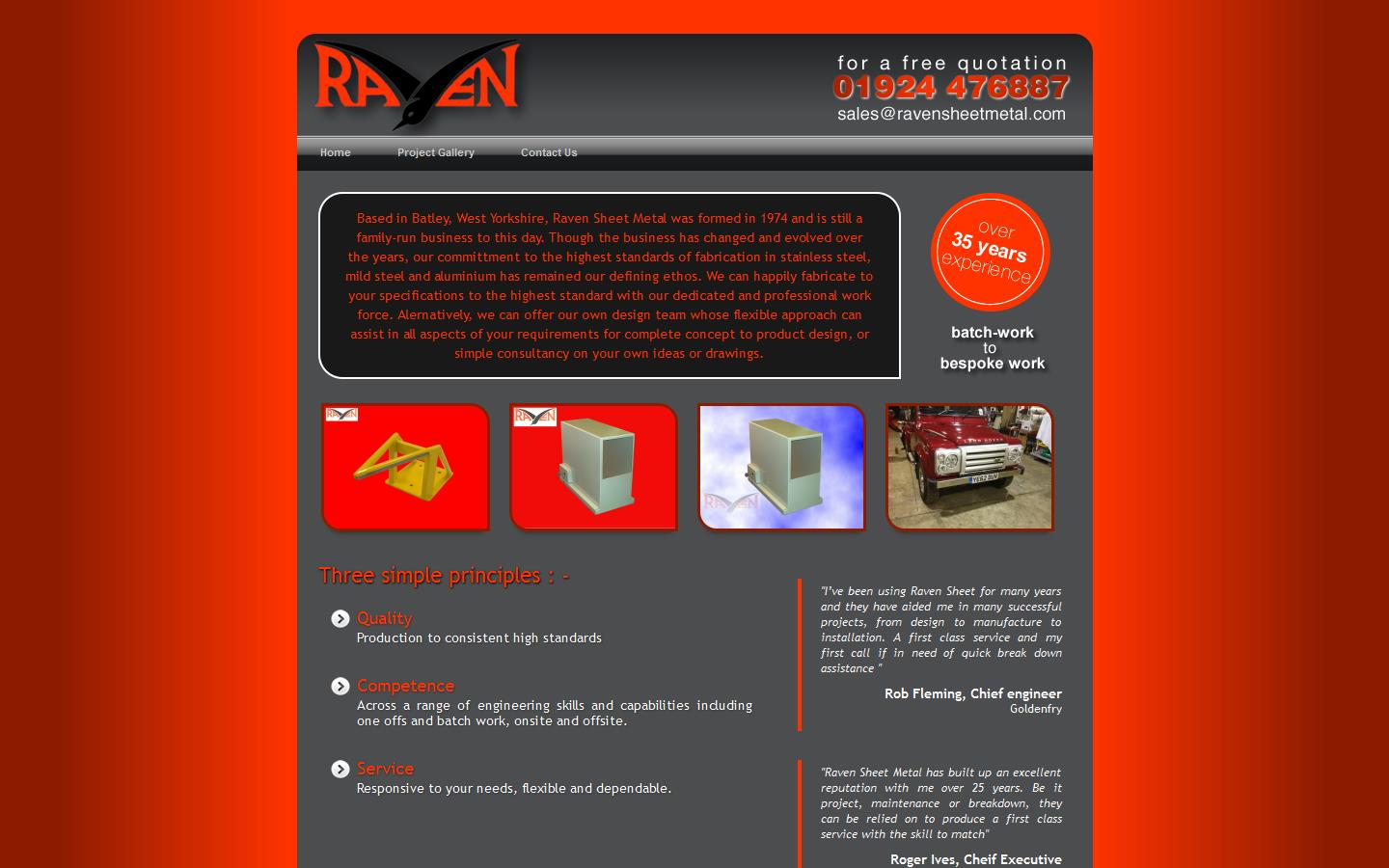 Raven Sheet Metal Co. Ltd Website